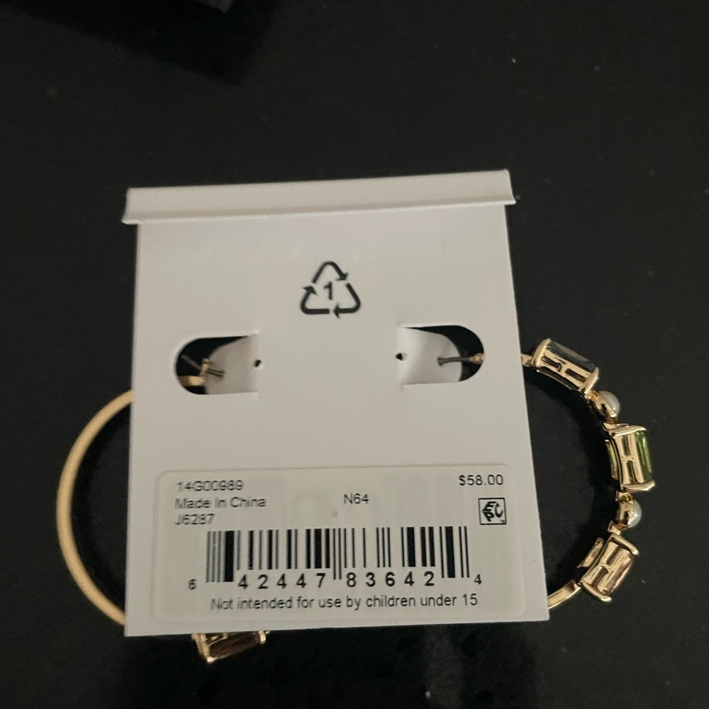 Lauren Ralph Lauren Gold and Green Stone Earrings - Picture 2 of 2
